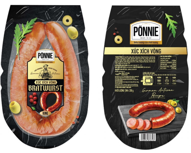 Xúc xích vòng Ponnie xông khói